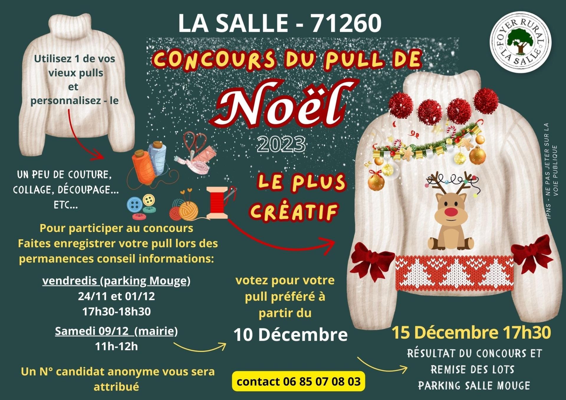 affiche du co,cours pull de Noël