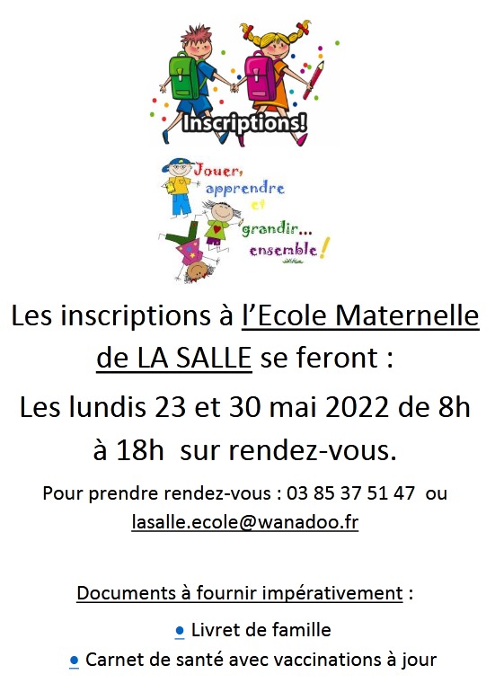 affiche inscription à l'école