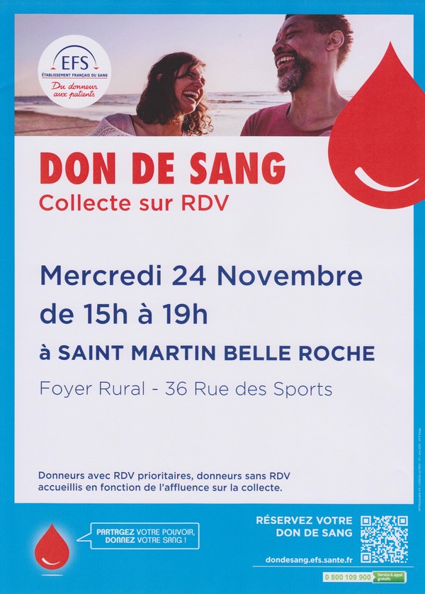 affiche de la collecte de sang