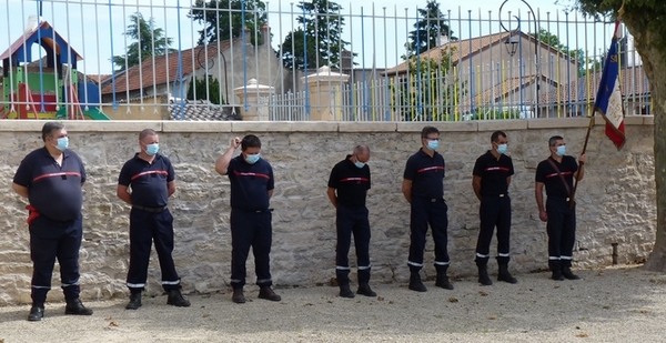 photo des pompiers à la cérémonie du 14 juillet